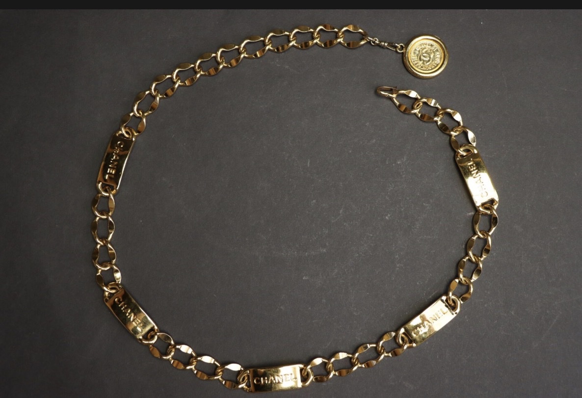 CHANEL, ceinture en métal doré circa 1990-photo-1