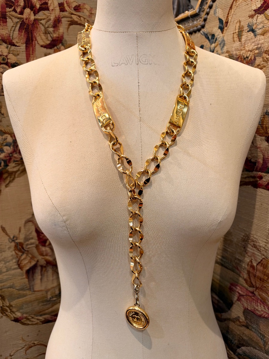 CHANEL, ceinture en métal doré circa 1990-photo-7