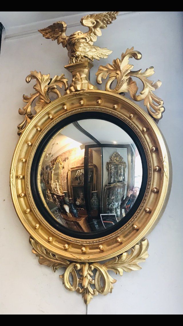 Miroir Sorciere Bois Doré XIX Eme