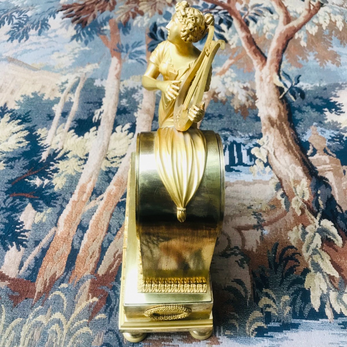 Pendule Empire Jeune Femme à La Lyre-photo-2