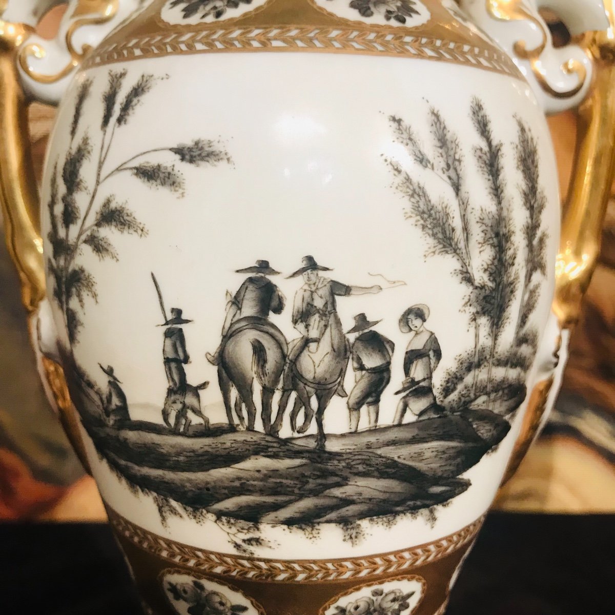 Paire De Vases Porcelaine Saxe XIX ème -photo-3