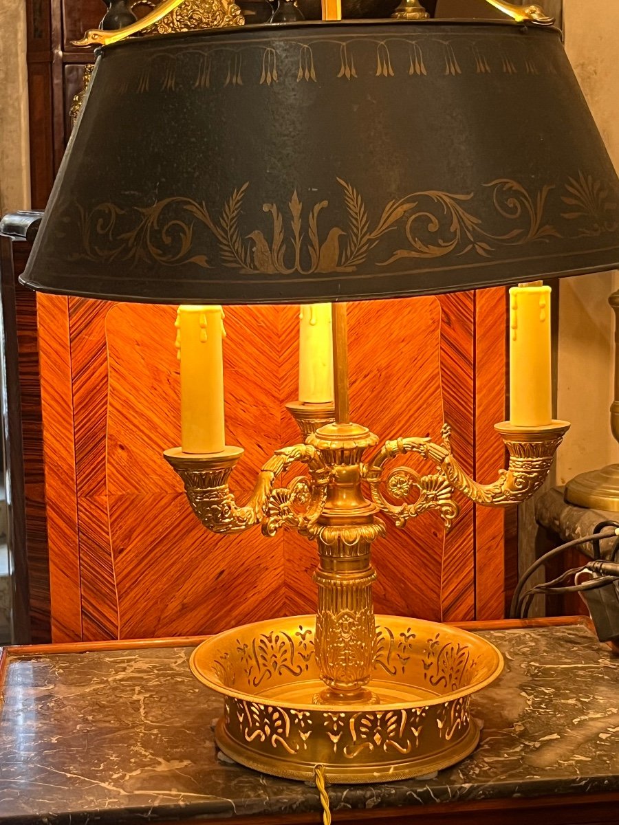 Lampe Bouillotte Style Empire, XIX ème.-photo-2