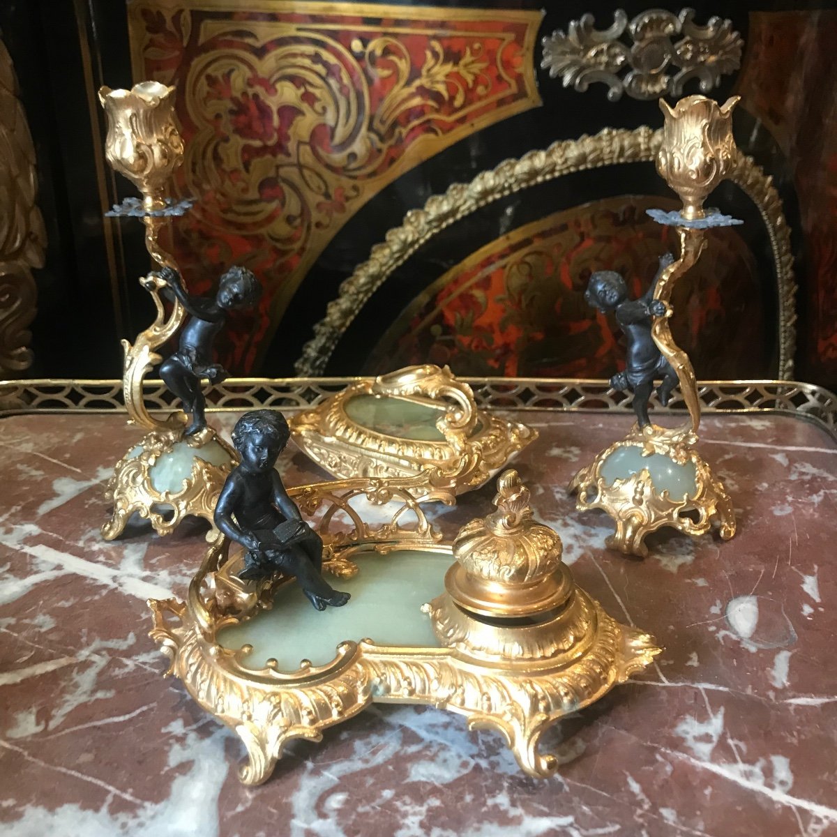 Nécessaire De Bureau En Bronze, Napoléon III -photo-6