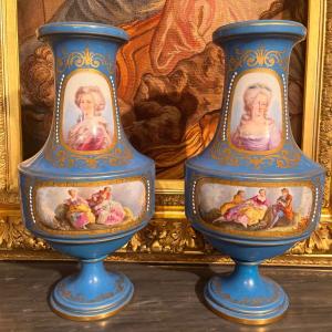 Sèvres, Pair Of XIXth Vases.