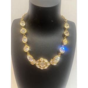 Yves Saint Laurent, Gold And Crystal Necklace, Circa 1980.