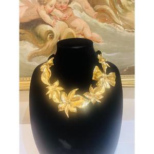 Jean-Louis Scherrer, collier en métal doré circa 1980