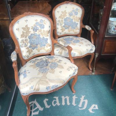 Pair Of Louis XV Cabriolet Armchairs