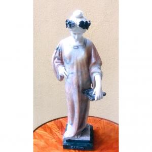 Sculpture Sapho à la lyre.