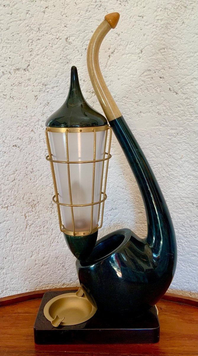 Lampe « pipe » Aldo Tura-photo-1