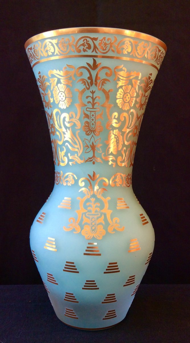 Multi-layer Turkish Glass Vase Maison Pasabahce Turquoise
