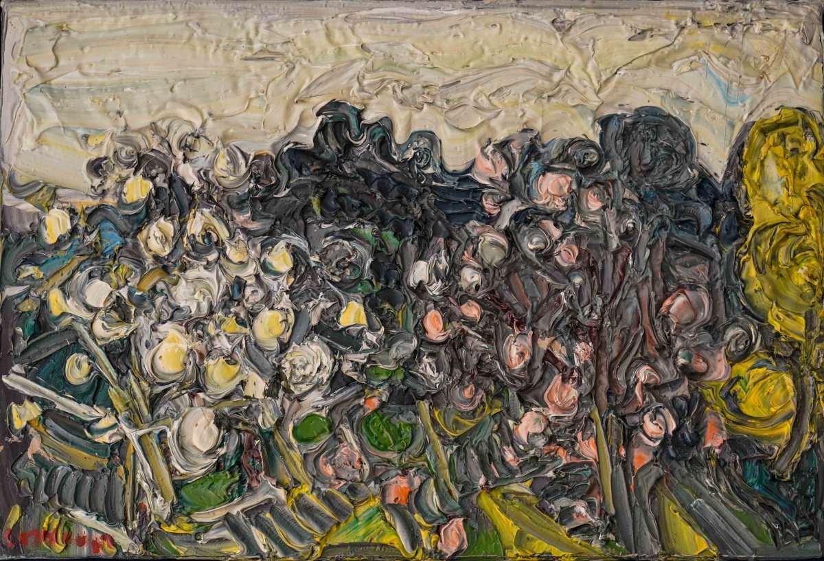 André Cottavoz (1922-2012) - "almond Trees In Bloom" -photo-2