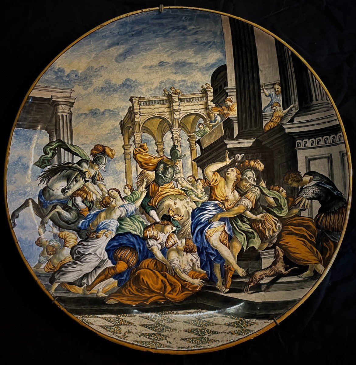 Paire De Grands Plats Urbino