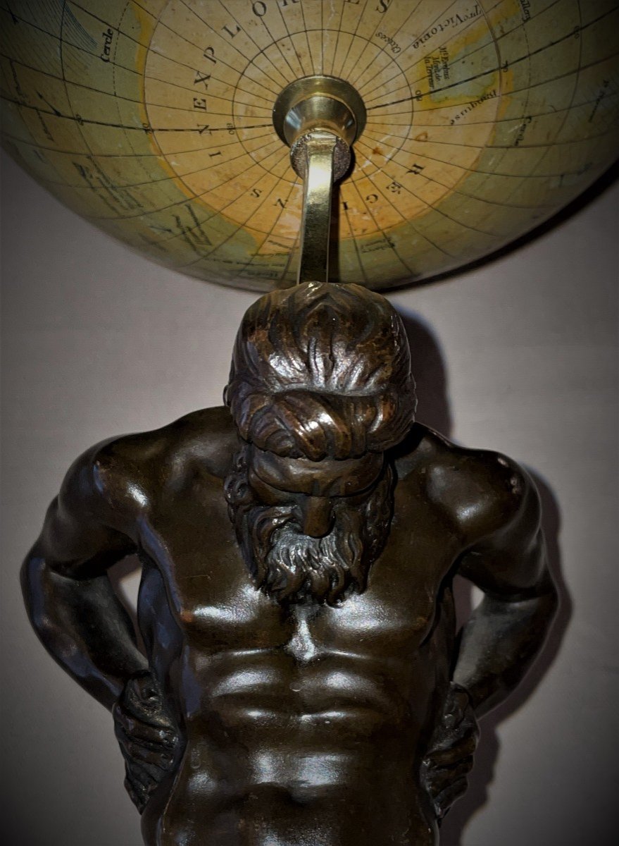 Globe Terrestre sur Atlas Bronze-photo-3