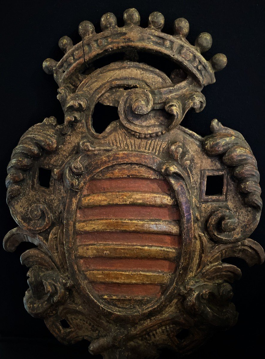 Pair Of Italian Comtale Sconces In Golden Wood-photo-4