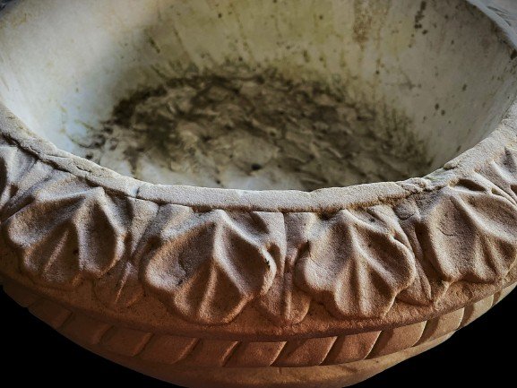 Paire De Vasques En Marbre De Carrare-photo-3