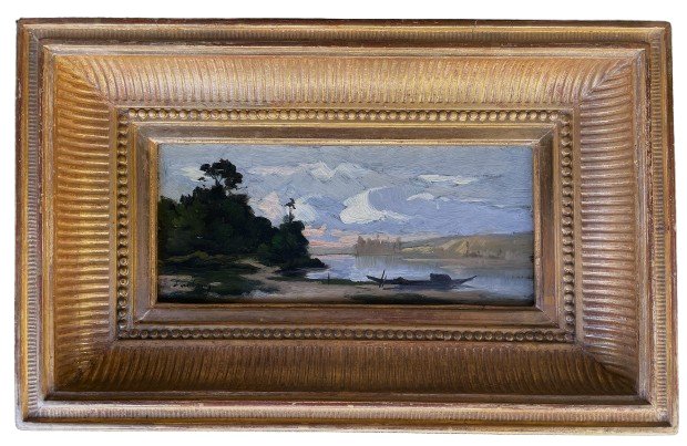 Oil On Panel Signed Daubigny-photo-2
