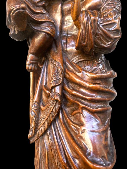 Statue de Vierge à l'enfant XVIIIème-photo-3