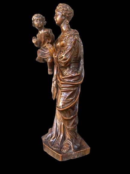 Statue de Vierge à l'enfant XVIIIème-photo-4