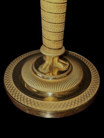 Paire de flambeaux bronze doré Claude GALLE-photo-4