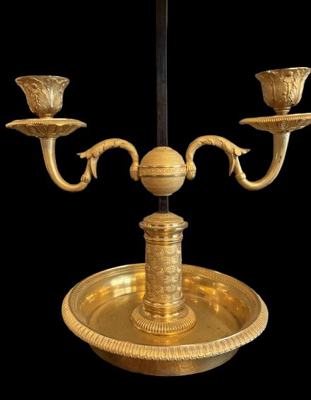 Lampe bouillotte bronze doré Directoire-photo-2