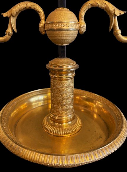 Lampe bouillotte bronze doré Directoire-photo-3