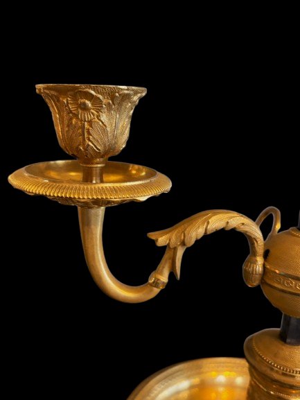 Lampe bouillotte bronze doré Directoire-photo-1