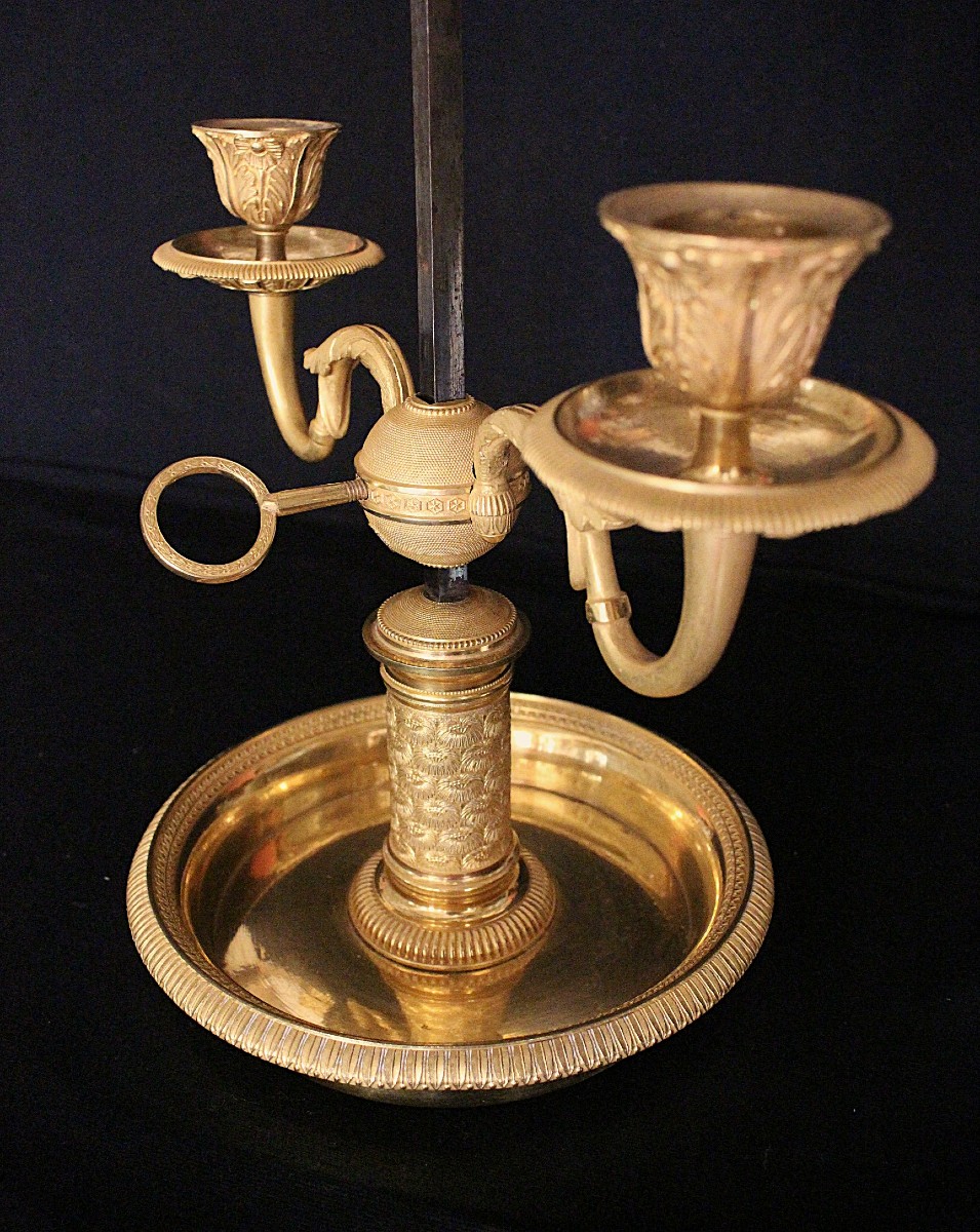 Lampe bouillotte bronze doré Directoire