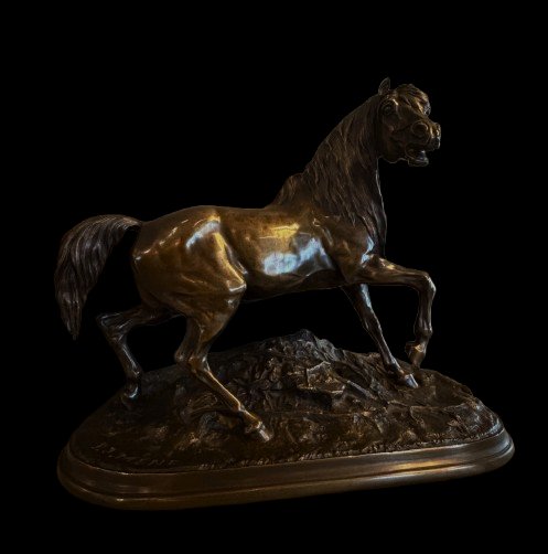Cheval libre en bronze P.J MENE-photo-3