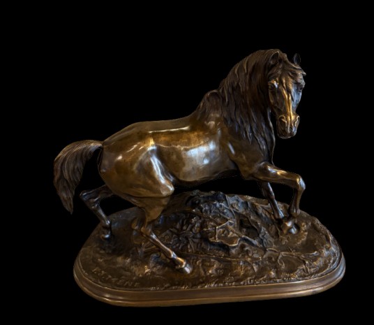 Cheval libre en bronze P.J MENE