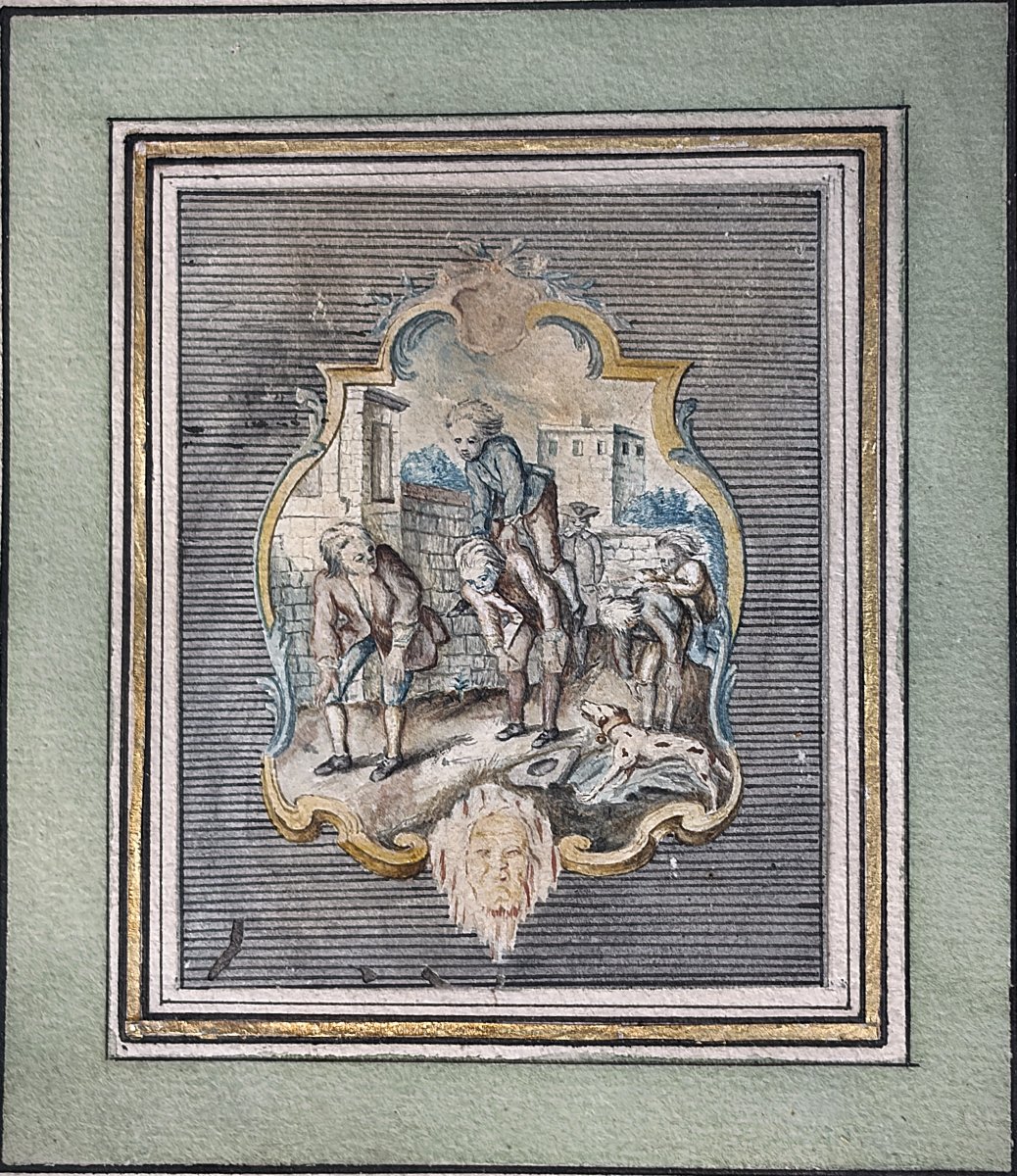 Children's Games - Pair Of Louis XVI Drawings-photo-4