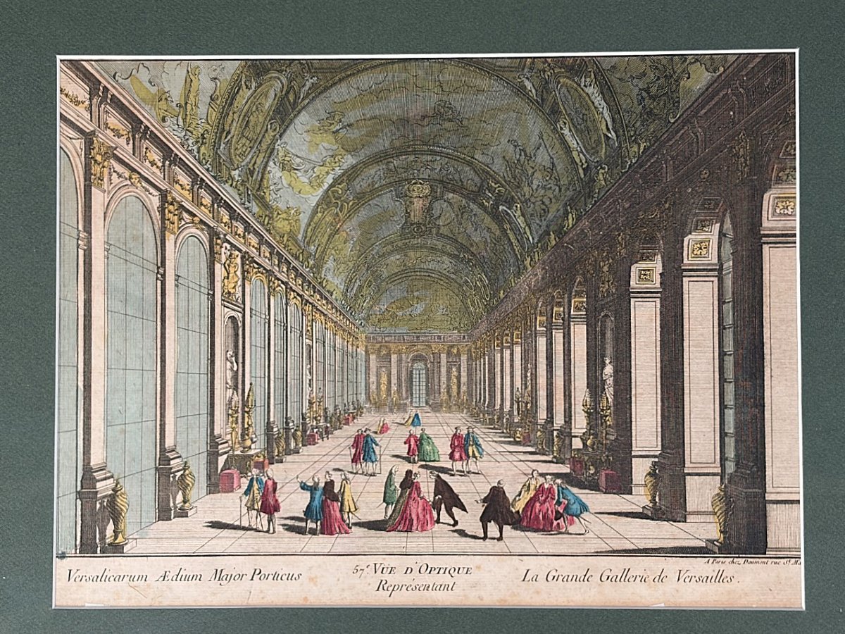 18th-century Engraving With High Relief, Hall Of Mirrors, Versailles-photo-2