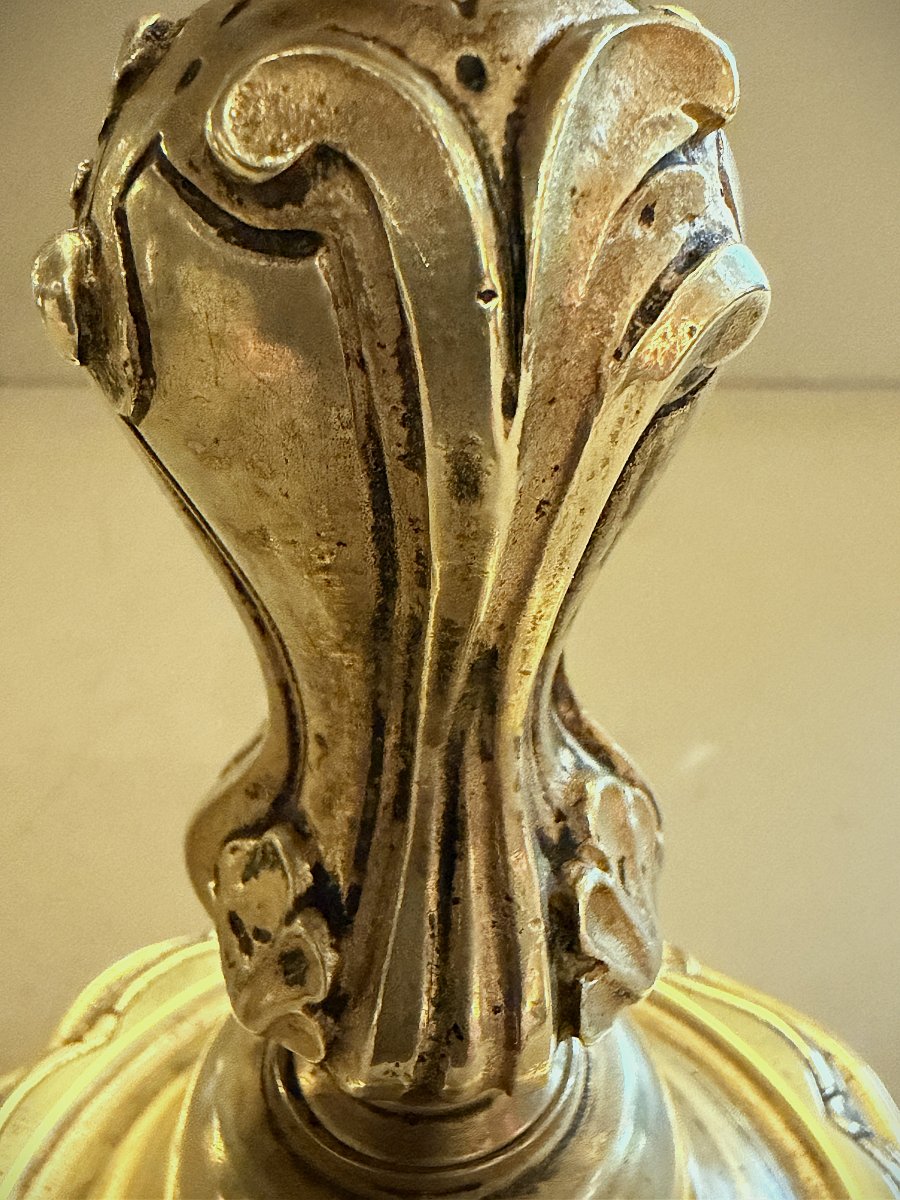 Pair Of Louis XV-style Bronze Candlesticks-photo-3