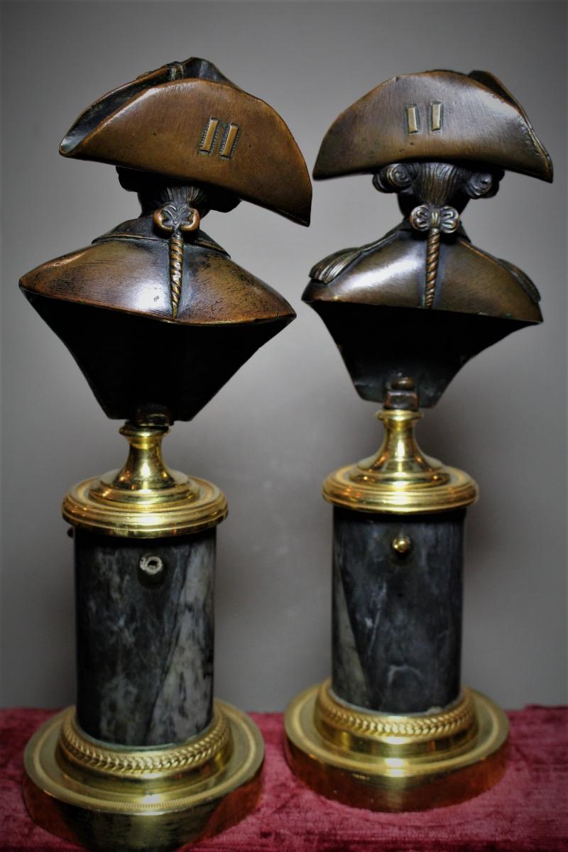 Pair Of Busts In Bronze By Frédéric II ...-photo-2