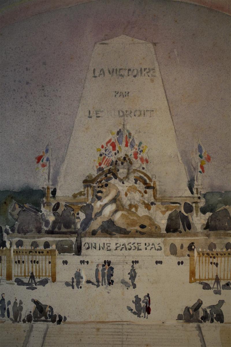 Dessin Aquarellé "gloire à Nos Poilus"-photo-4