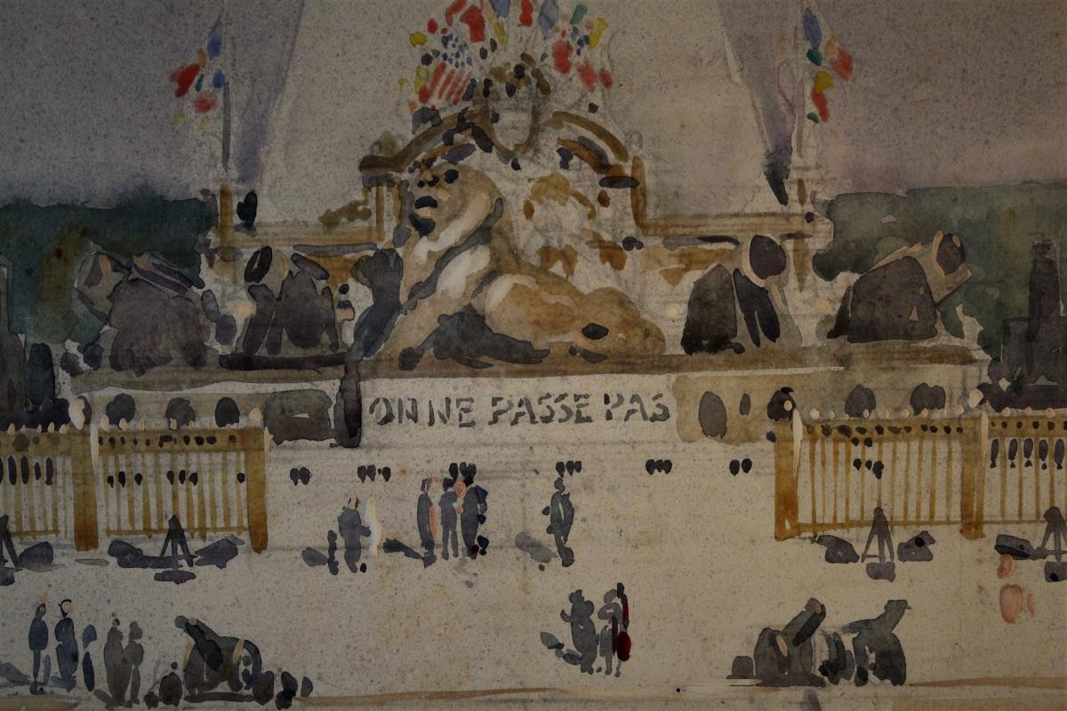 Dessin Aquarellé "gloire à Nos Poilus"-photo-1