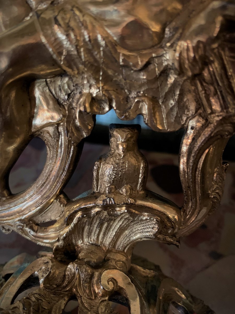Pendulette En Bronze Doré Louis XIV-photo-2
