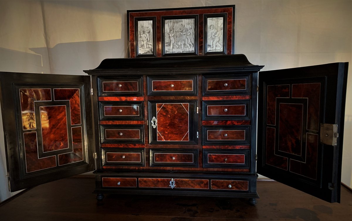 17th Century Flemish Tortoiseshell Cabinet