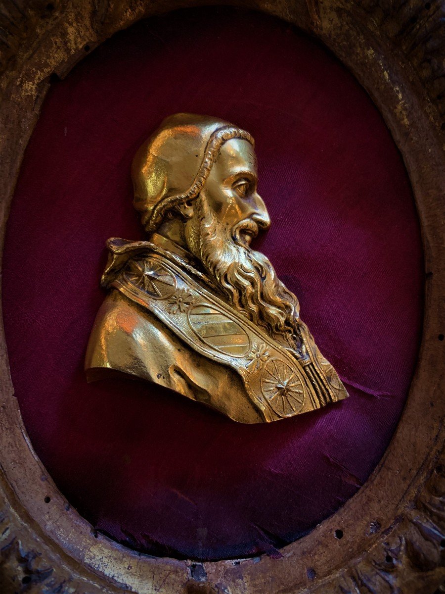 Gilt Bronze Relief Pius V-photo-3