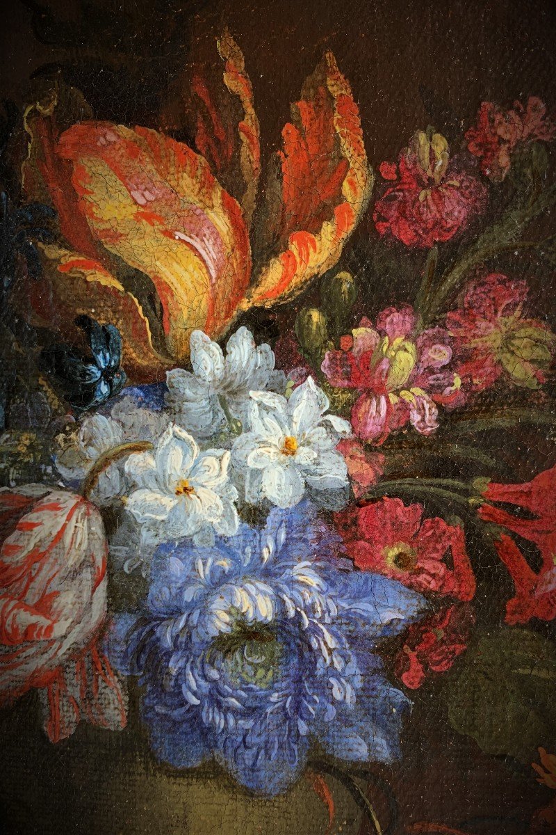 French School XVIIIth Bouquet Of Flowers