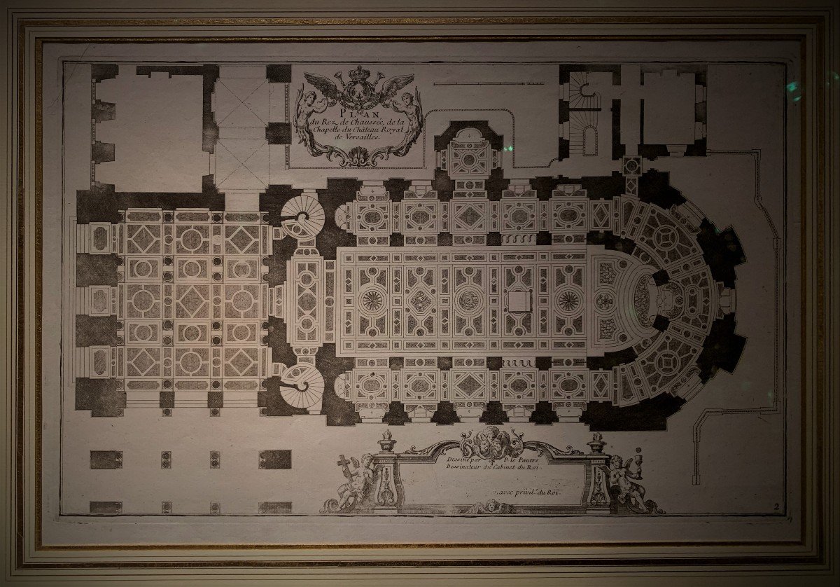 Suite de 5 gravures Chapelle Royale du Château de Versailles  Louis XIV-photo-4