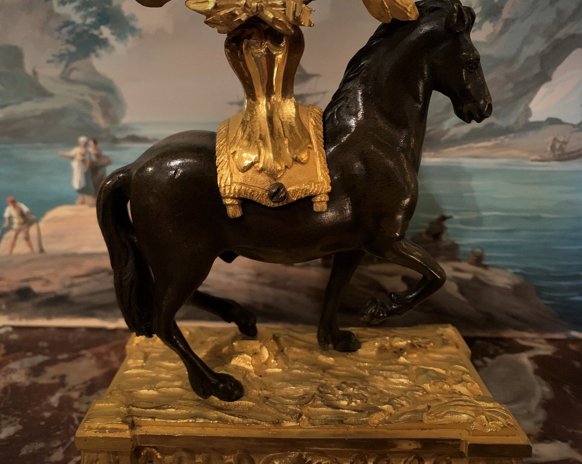 Louis XVI Gilt Bronze Horse Clock-photo-3
