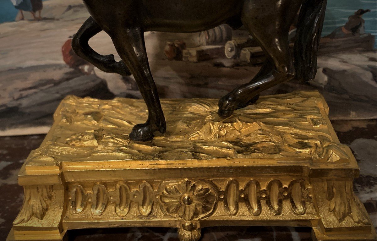 Louis XVI Gilt Bronze Horse Clock-photo-4
