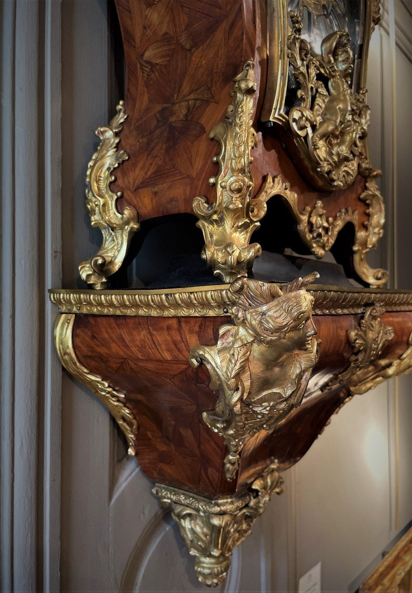 Cartel Louis XIV Rosewood Marquetry-photo-4