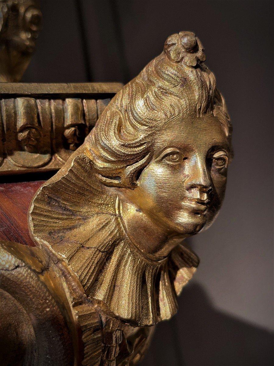 Cartel Louis XIV Rosewood Marquetry-photo-3