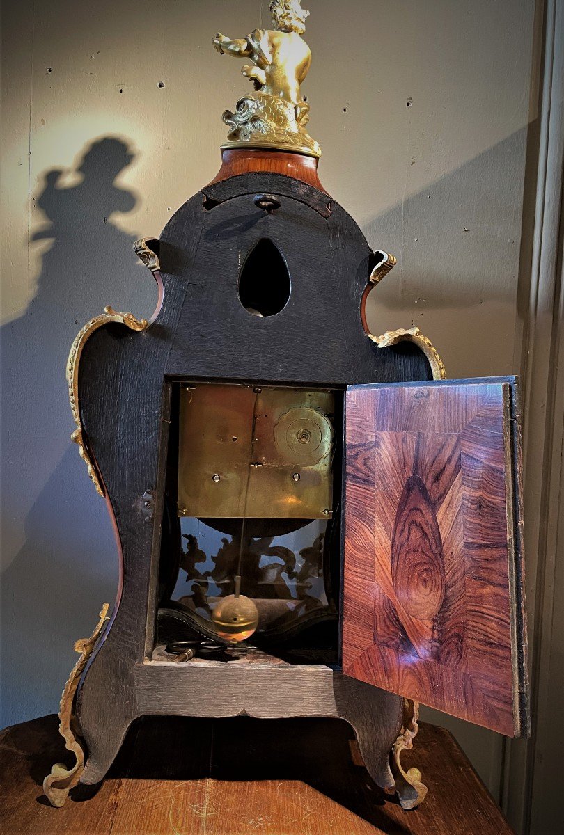 Cartel Louis XIV Rosewood Marquetry-photo-6