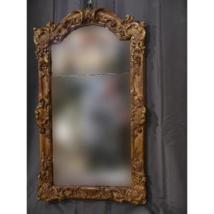  Miroir En Bois Sculpté Doré Louis XIV