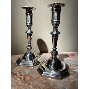 Pair Of Eighteenth Silver Candlesticks