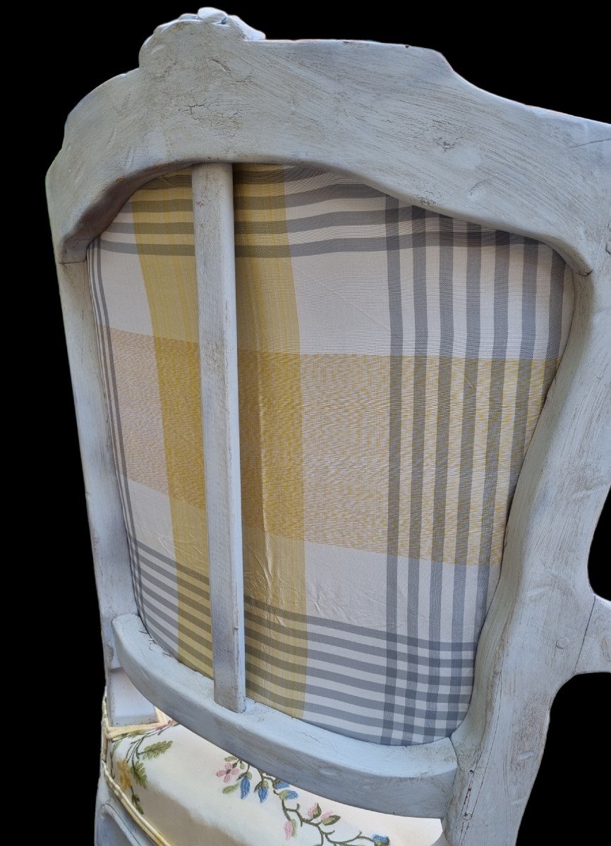 PAIRE DE FAUTEUILS EN CABRIOLET STYLE LOUIS XV EPOQUE XIXe CABRIOLETS PEINTS-photo-3