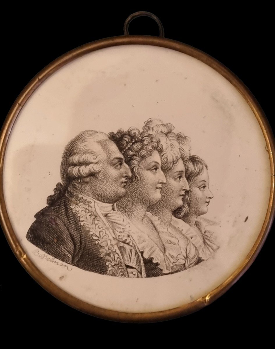 Royalist Souvenir - Louis XVI Engraving Marie-antoinette Madame Elisabeth Louis, XVII Ro Family