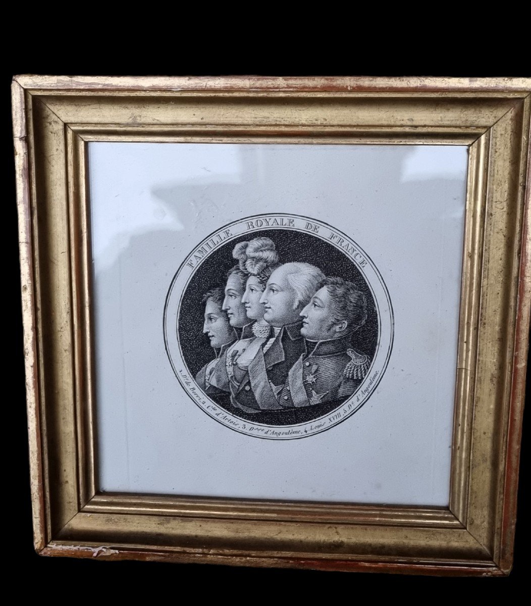 SOUVENIR ROYALISTE - GRAVURE  2 LOUIS XVIII FAMILLE ROYALE MADAME ANGOULEME BERRY CHARLES,X